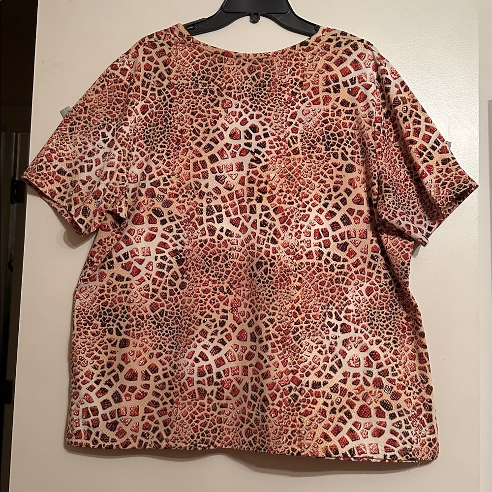 Animal Print Short Sleeve Top